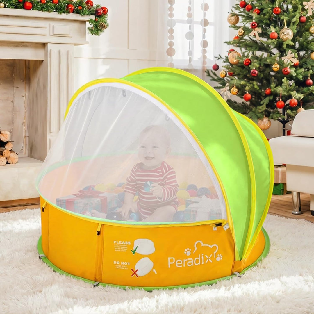 Peradix 4 in 1 Pop Up Baby Planschbecken,Babypool mit UV Schutz Bällepool, Baby Zelt Strandzelt mit