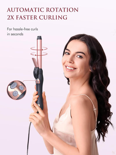 LANDOT Rotierender Lockenstab grosse Locken Automatisch: Automatischer Lockenstäbe Curling Iron 25mm