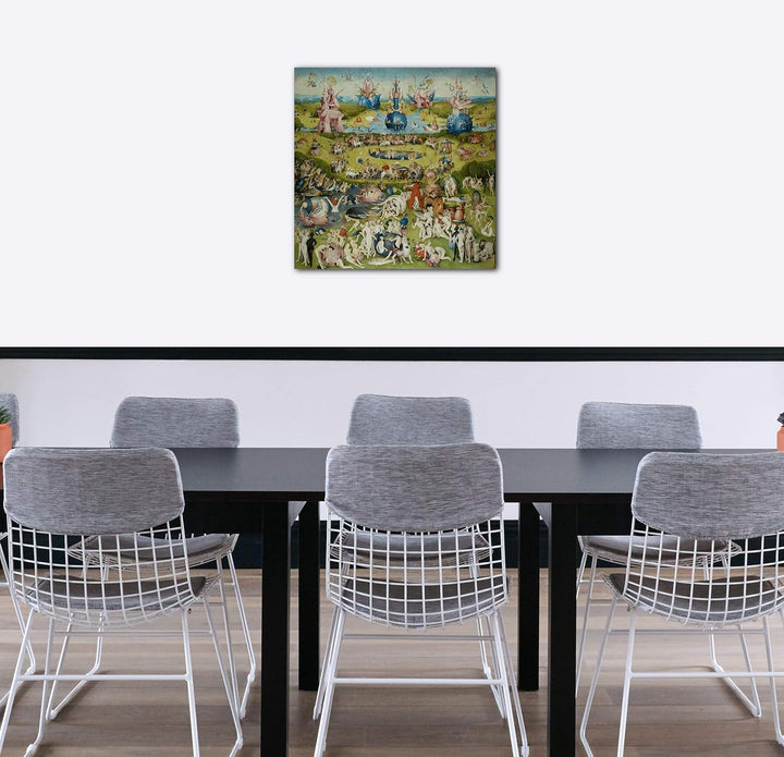 Printed Paintings Leinwand (70x70cm): Hieronymus Bosch - Der Garten der Lüste (1490/1510) - Mittlere
