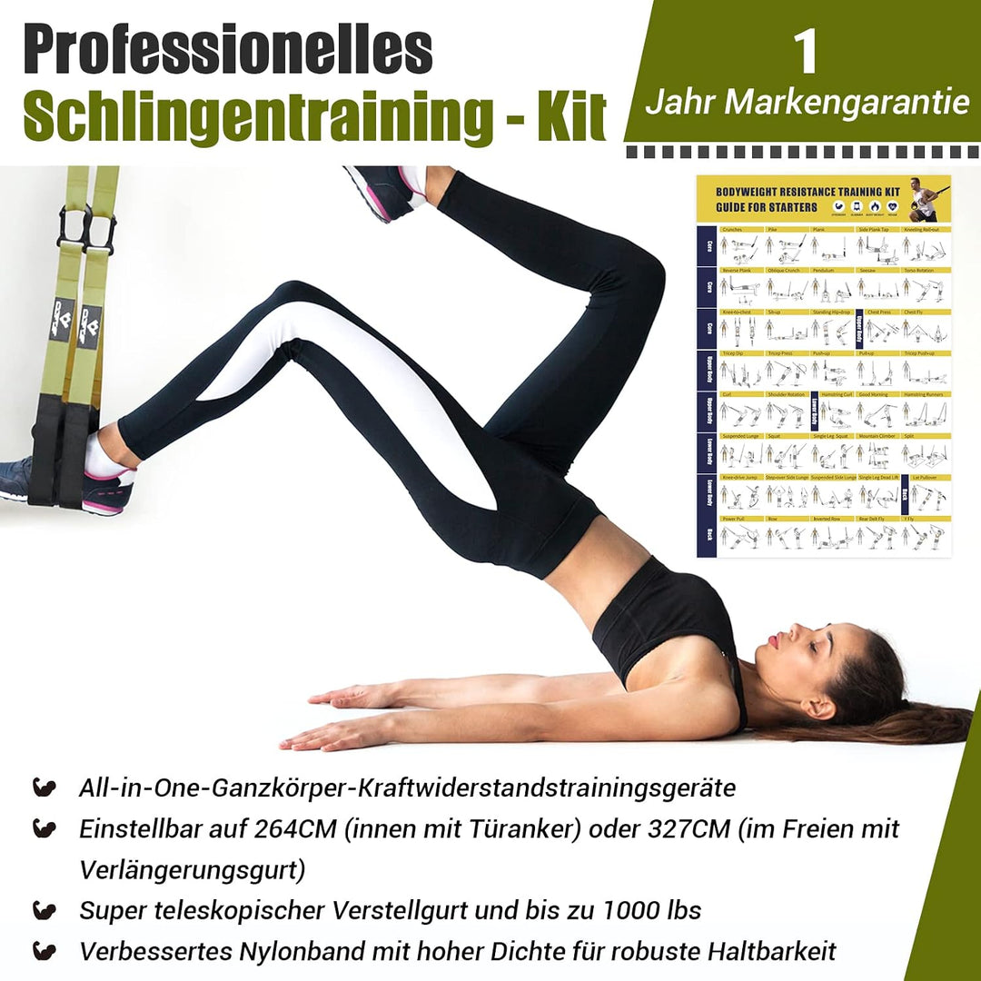 Schlingentrainer, Sling trainer mit Türanker für ein Ganzkörpertraining | Schlingentrainer für verst