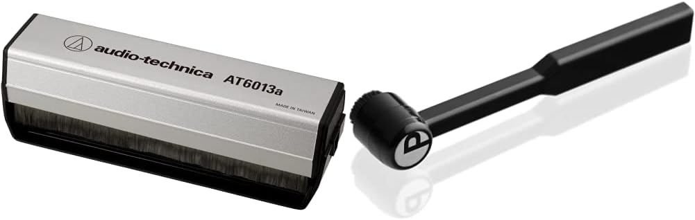 Audio-Technica AT6013a Dual-Action-Antistatischer Schallplattenpinsel & Pro-Ject Clean it Karbonfase