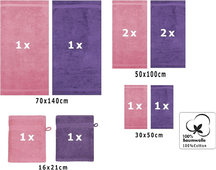 Betz 10-TLG. Handtuch-Set Premium 100% Baumwolle 2 Duschtücher 4 Handtücher 2 Gästetücher 2 Waschhan