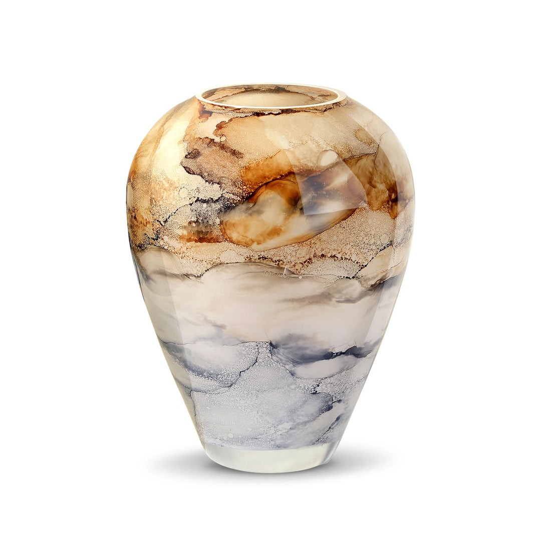 Terroso – Vase – Mundgeblasenes sandfarbenes Glas – Luxuriöses Erscheinungsbild, Stilvoll & Elegant