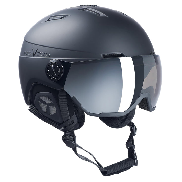 Black Crevice Skihelm Calgary I Skihelm mit Visier im Pilotenstyle I Skihelm Herren &amp; Damen I Skihel