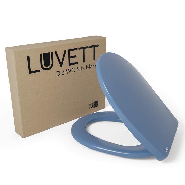 LUVETT® WC-Sitz mit Absenkautomatik C100 oval universell, Toilettendeckel mit 3 Edelstahl Montagelös