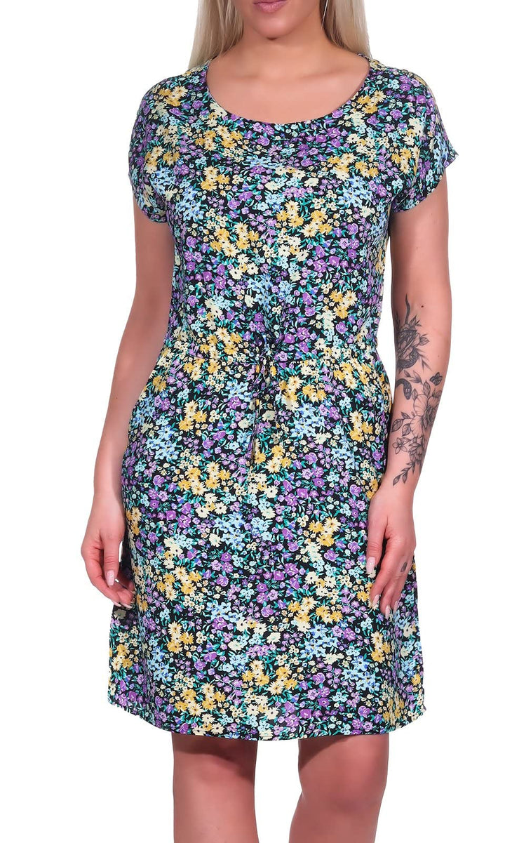 ONLY Damen Viskose Kleid Onlnova Life Connie Bali Kurzarm Sommer-Kleid XS Black / Jol Blossom, XS Bl