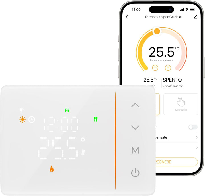 WiFi 6 Thermostat Batterie für Gasboiler 2.4GHz, programmierbar, Trockenkontakt, Box 502-503, kompat