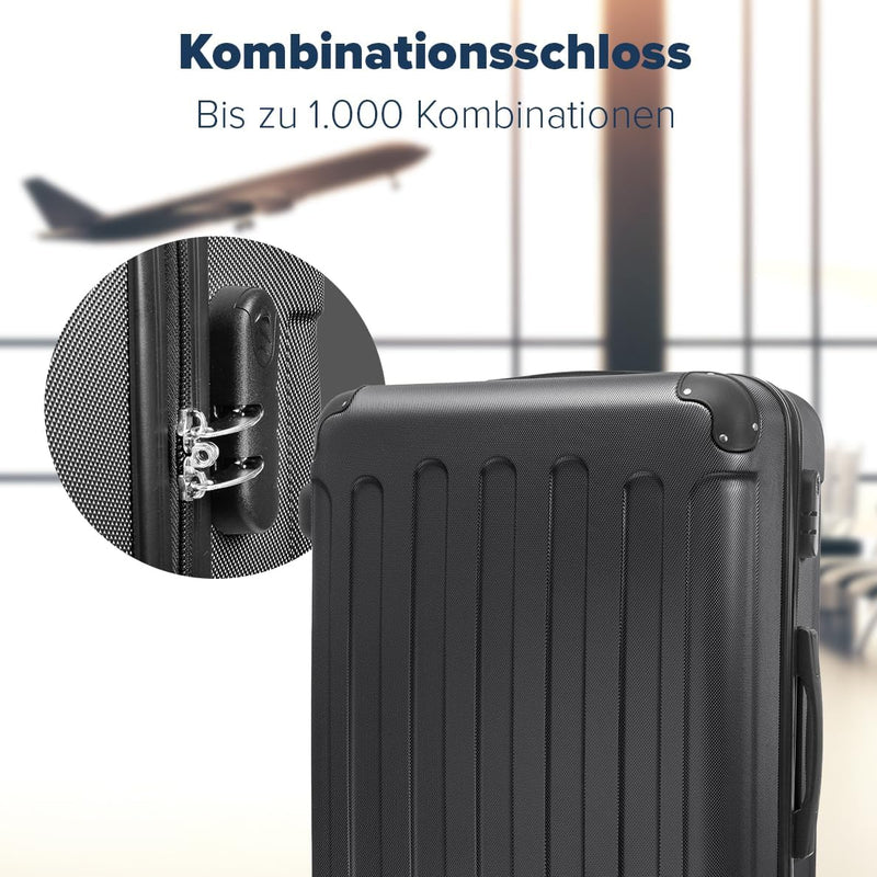 TRVLMORE Kofferset 3 Teilig Hartschale - Koffer & Trolleys Set - Reisekoffer Set 3 Teilig - Koffer S