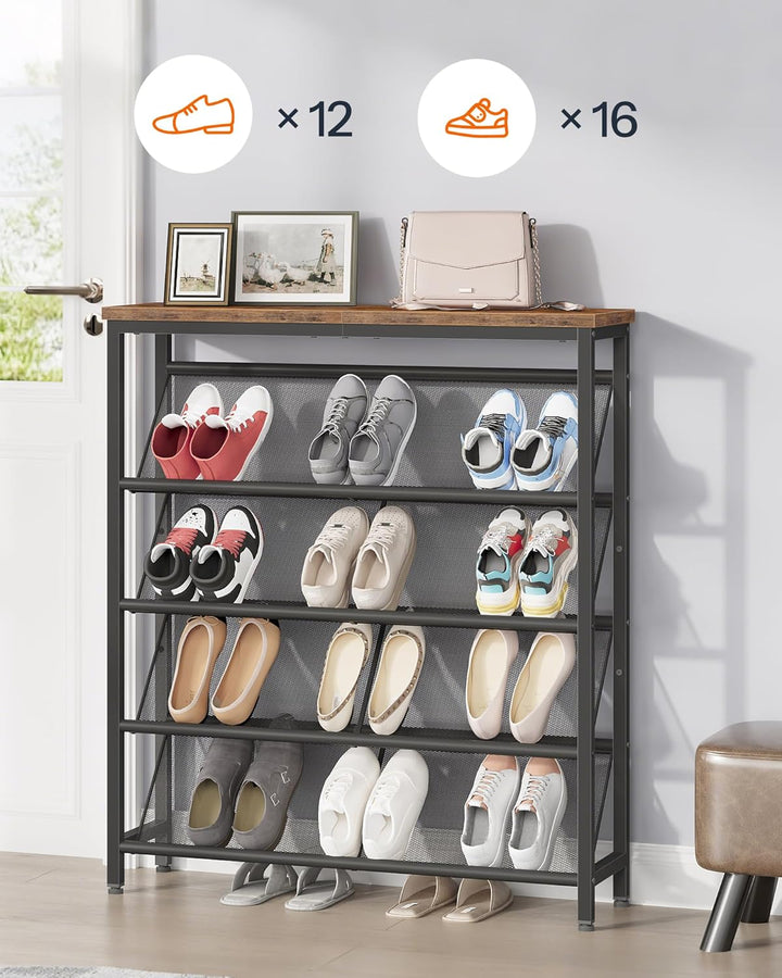 Schuhregal, 5-stufige Schuhablage, Schuhschrank schmal, Schuhständer, Schuhaufbewahrung, Schuh-Organ