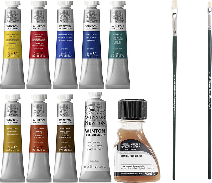 Winsor & Newton 1490691 Winton Ölfarben Set, hohe Pigmentkonzentration, gute Deckkraft und Tönungsst