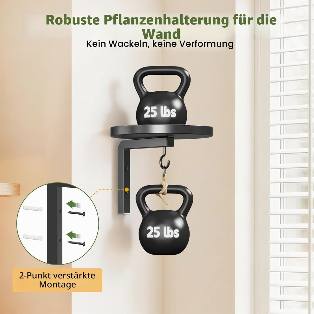 LASZOLA Blumenständer Wandmontage Pflanzenhalter Blumenregal mit Lights | 2 Stück Moderne Blumentopf