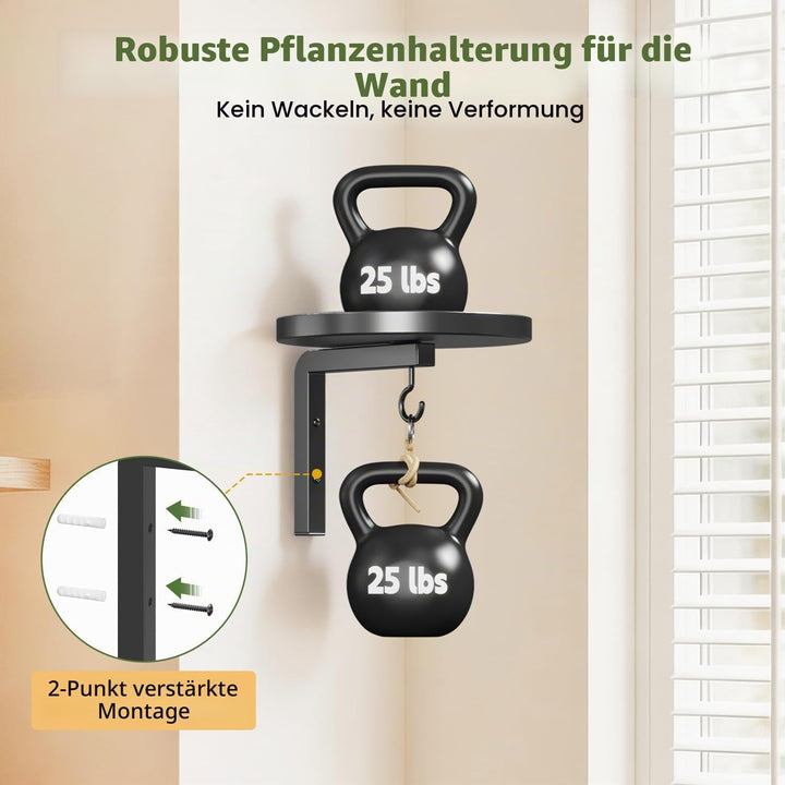 LASZOLA Blumenständer Wandmontage Pflanzenhalter Blumenregal mit Lights | 2 Stück Moderne Blumentopf