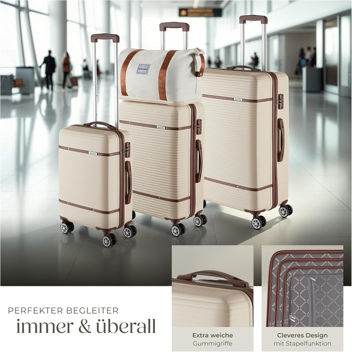 tectake® 13-TLG. Koffer Set mit Reisetasche, Koffer & Trolleys, Reisekoffer mit Rollen, Kofferset mi