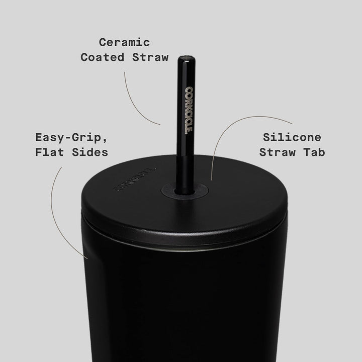 Corkcicle Becher mit Strohhalm und auslaufsicherem Deckel, wiederverwendbare Wasserflasche, dreifach