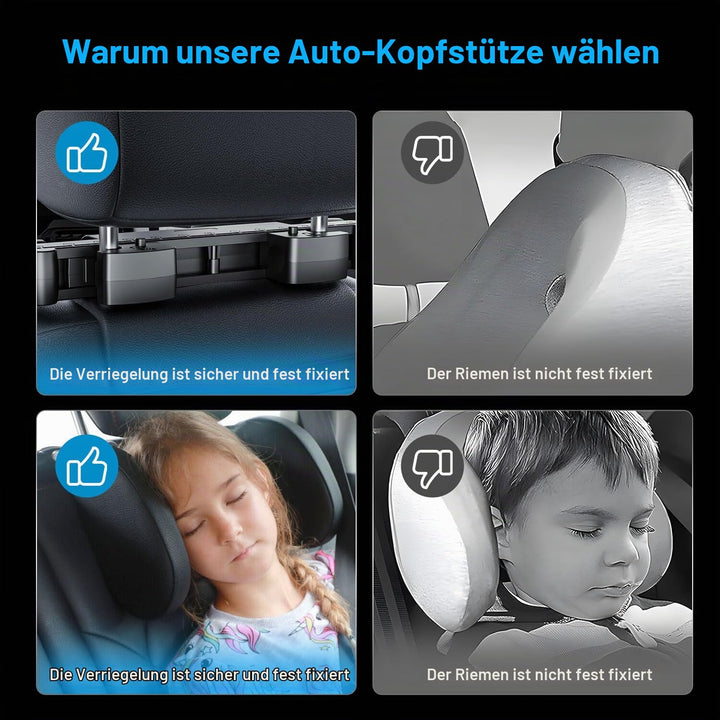 Aipwerer Kopfstütze Auto, Weichem Gedächtnisschaum,Einziehbare Abnehmbare Nackenstütze Autositz Seit