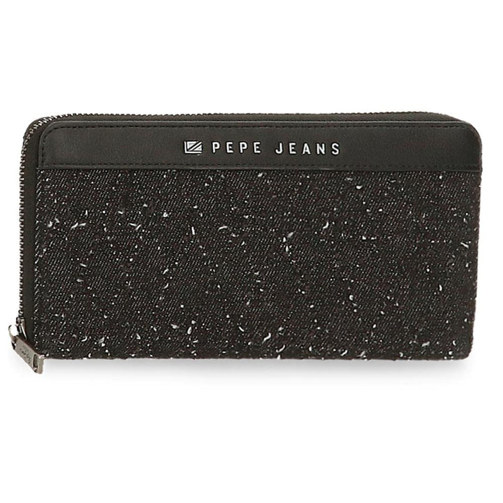 Pepe Jeans Daila Geldbörse schwarz Baumwolle, Polyester und PU. Brieftasche mit Reissverschluss, Bri