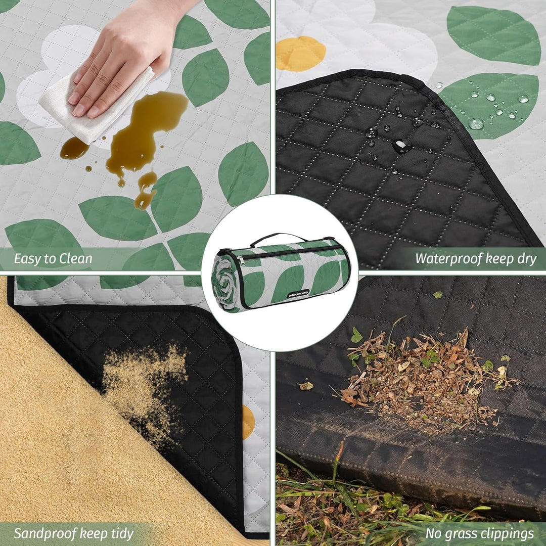 Picknickdecke, extra gross – wasserdicht, sanddicht, Schultergurt, maschinenwaschbar, Outdoor-Decke
