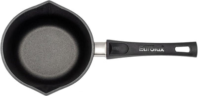 Eurolux Guss-Milchtopf Induktion Ø 18 cm Abnehmbarer Griff - Kleiner Stieltopf Aluguss mit Beschicht