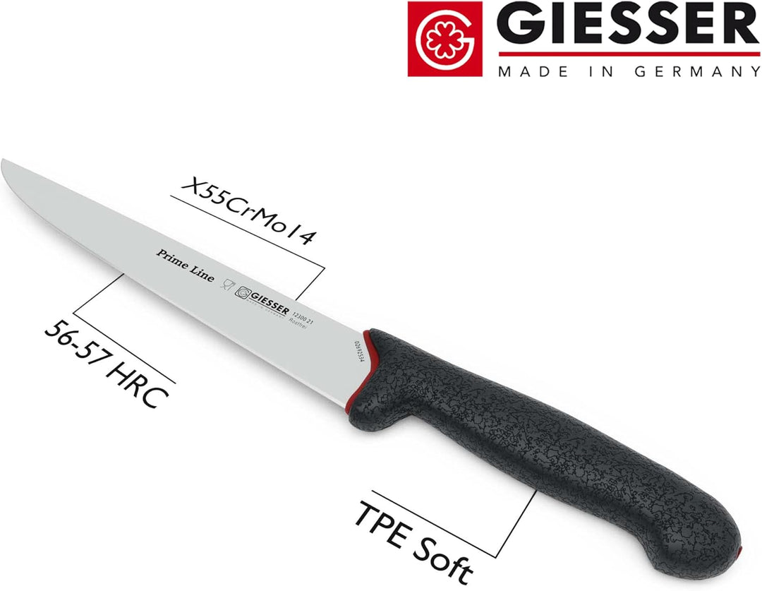 Giesser seit 1776 - Made in Germany - Stechmesser rutschfest PrimeLine, Klinge 21 cm, schwarz, schar