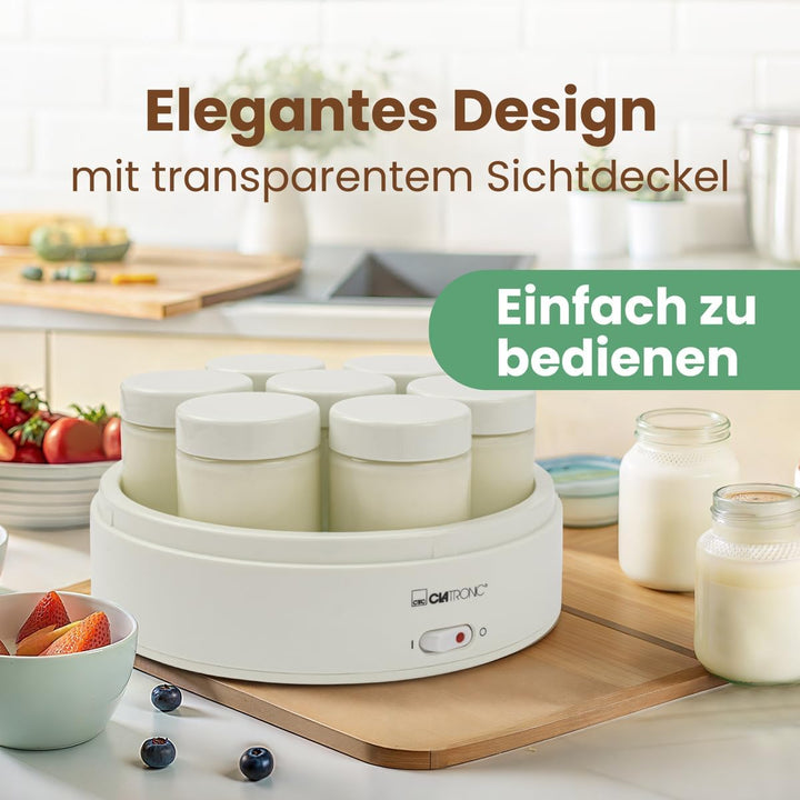 Clatronic Joghurtmaschine/Joghurtbereiter/Joghurt-Maker JM 3344 für (greek) Yoghurt, Frischkäse & Qu