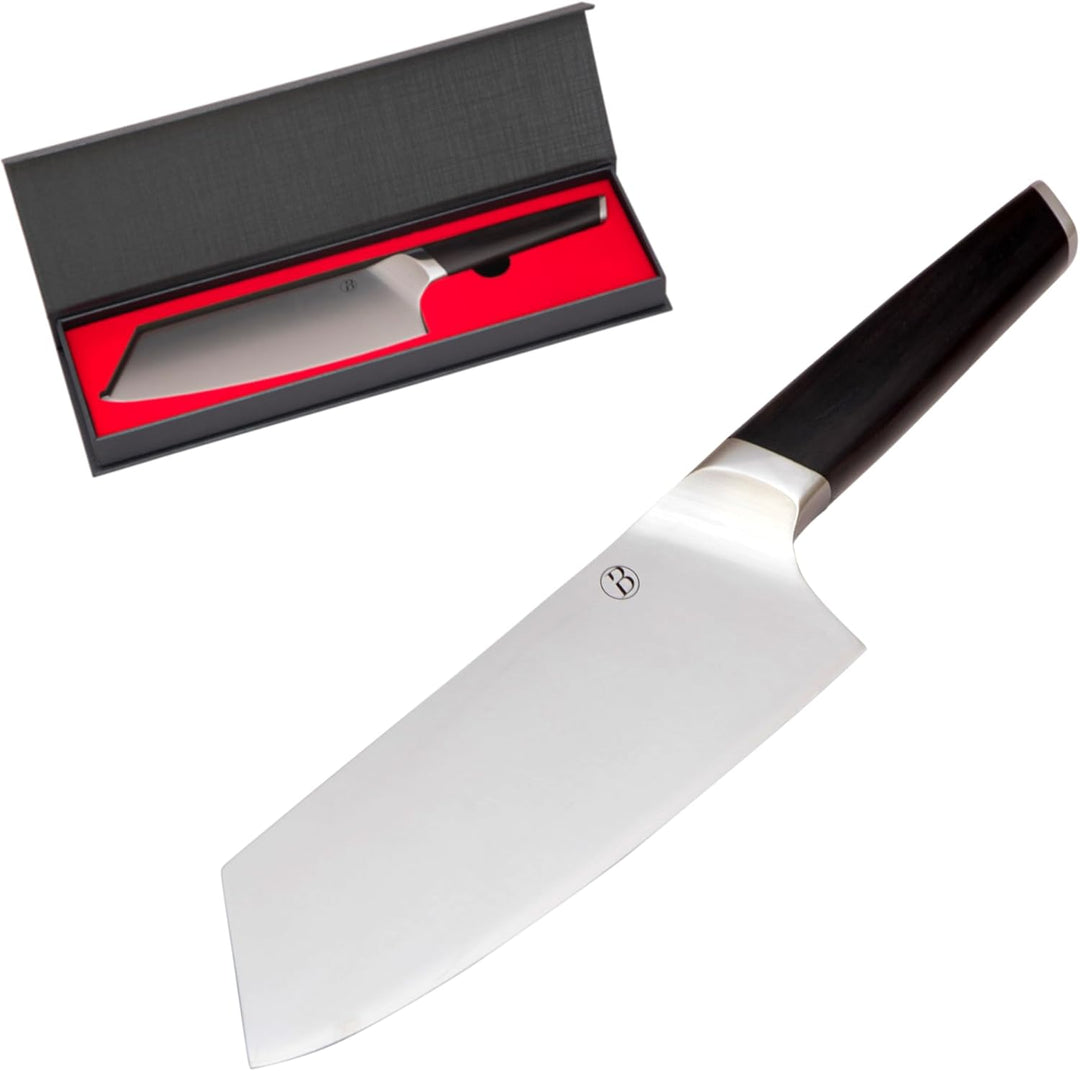 BABOSSA® Original Messerset mit Magnetischem Nussbaumholz Messerblock | 4-tlg Küchenmesser Set aus 3