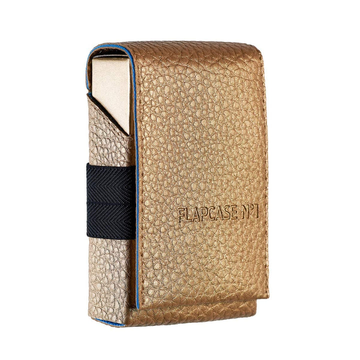 FLAPCASE N°1 • Gold ONE • Designer Zigarettenetui, Made in Austria, Leder vegan Zigarettenbox für 19