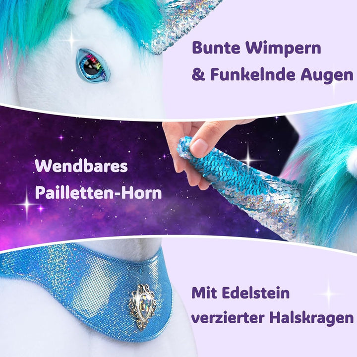 PonyCycle Einhorn Spielzeug für Kinder 4–7 Jahre, REIT-Einhorn Hochwertig mit Bremse, Advanced Model