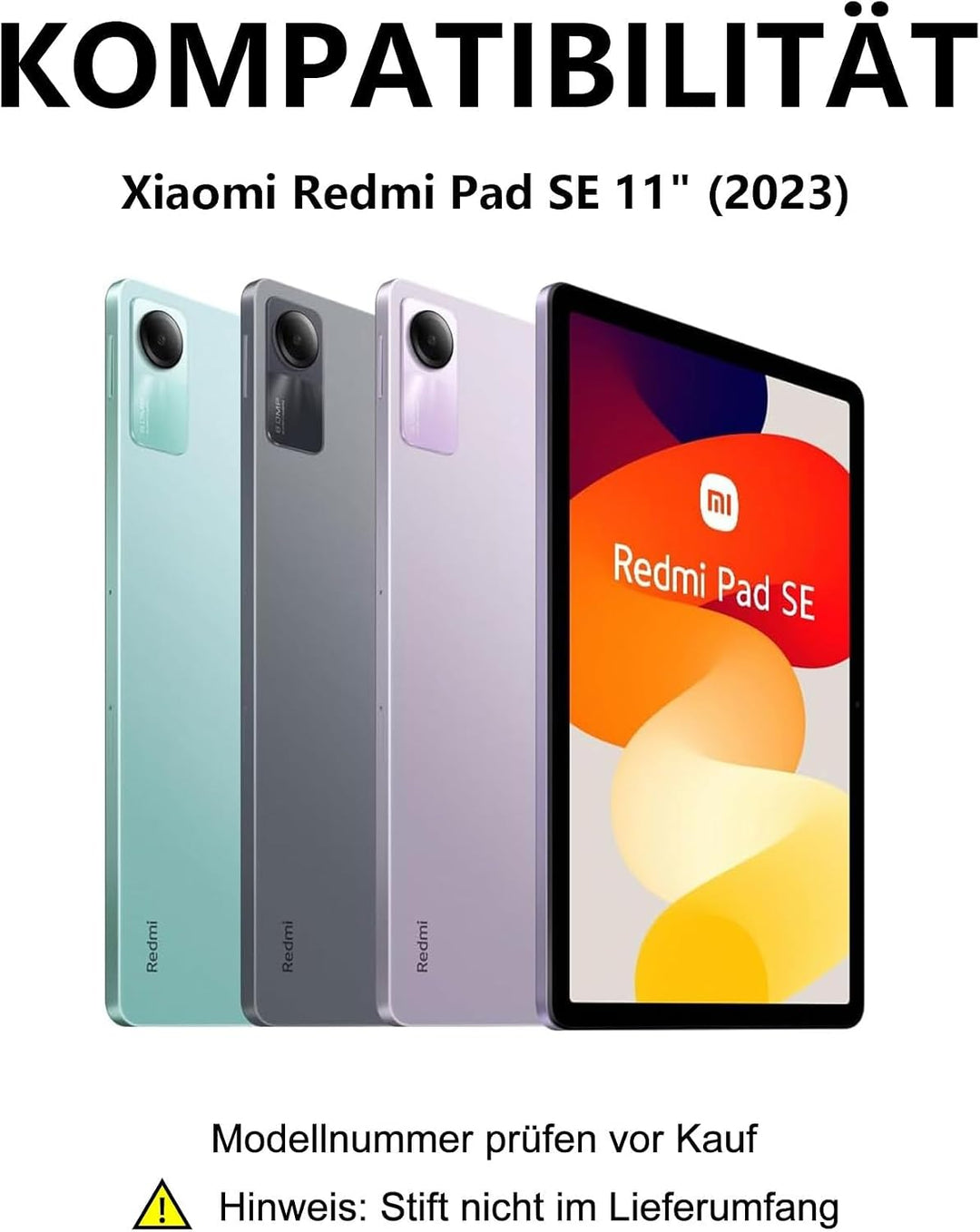 Für Redmi Pad SE 11" Tastaturhülle mit Beleuchtung QWERTZ | Für Redmi Pad SE 11 Hülle - Mit 7-Farben