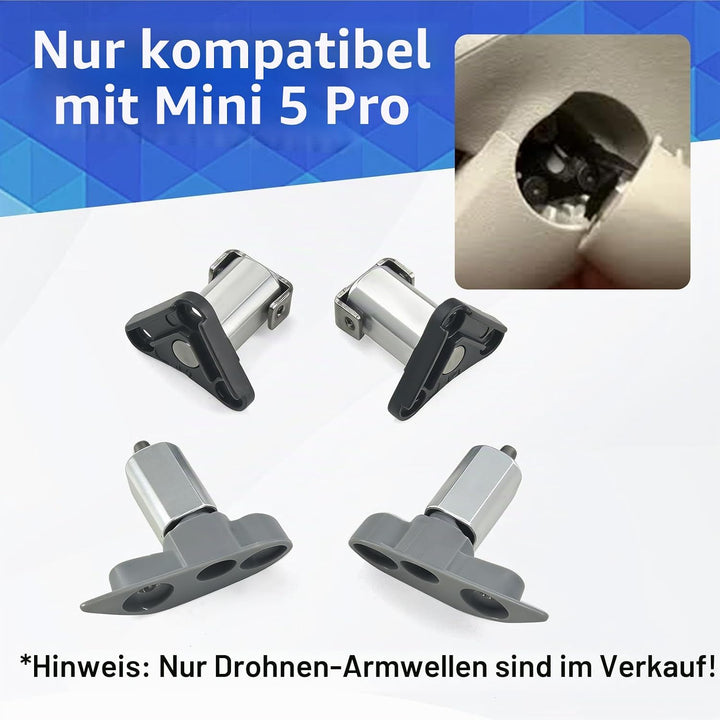 JOYSOG 4 Stück Mini 5 Pro Arm Achse für DJI Mini 5 Pro Drohne vorne/hinten links rechts Arm Scharnie