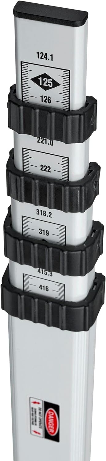 Stanley Teleskopnivellierlatte, Aluminium, AR51 (5m Länge in 5 Segmenten, cm/mm Einteilung) 1-77-161