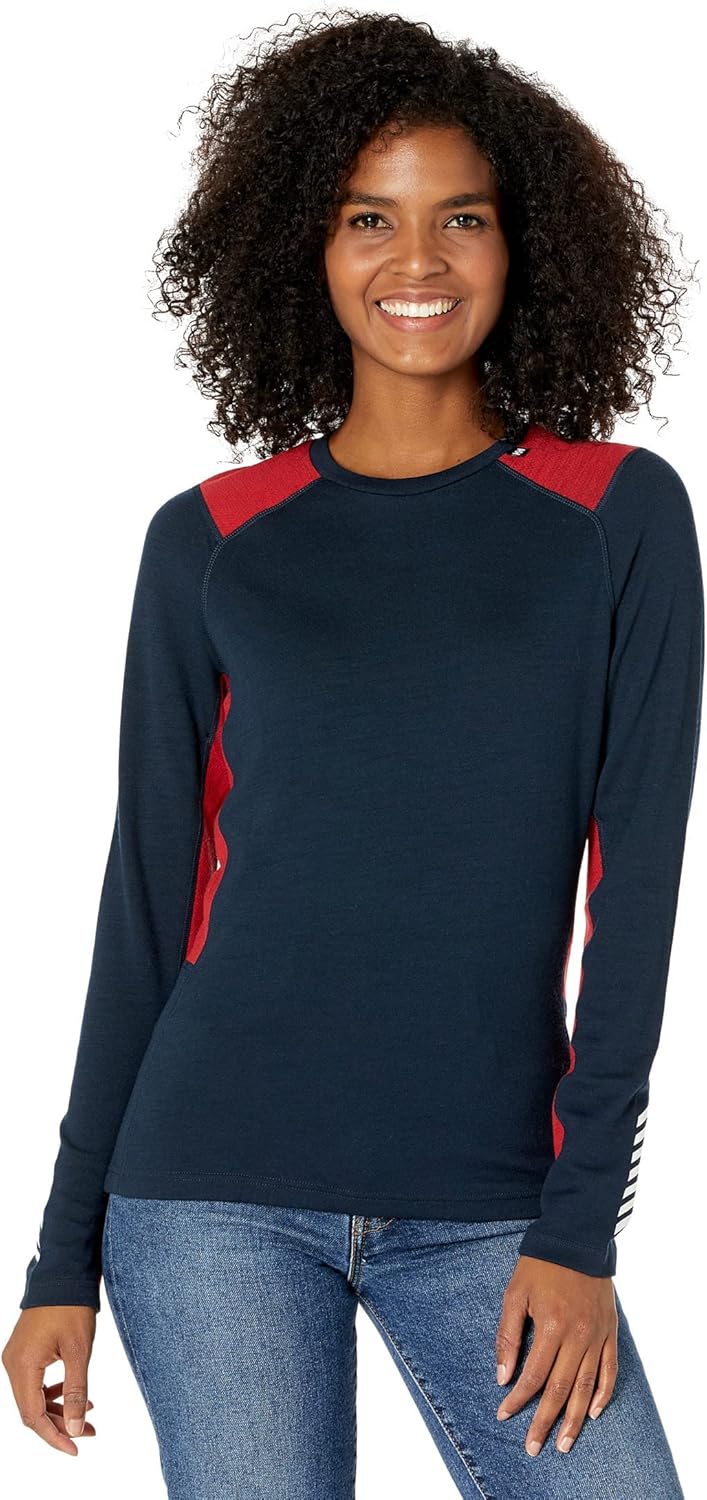 Helly Hansen Damen Lifa Merino Midweight Crew Funktionsshirt Blau XS, Blau XS