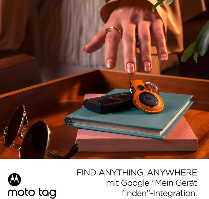 Motorola Moto Tag – Smart Tracker, 4er Pack (Android 9+ kompatibel, Bluetooth 5.4, IP67 Wasserschutz