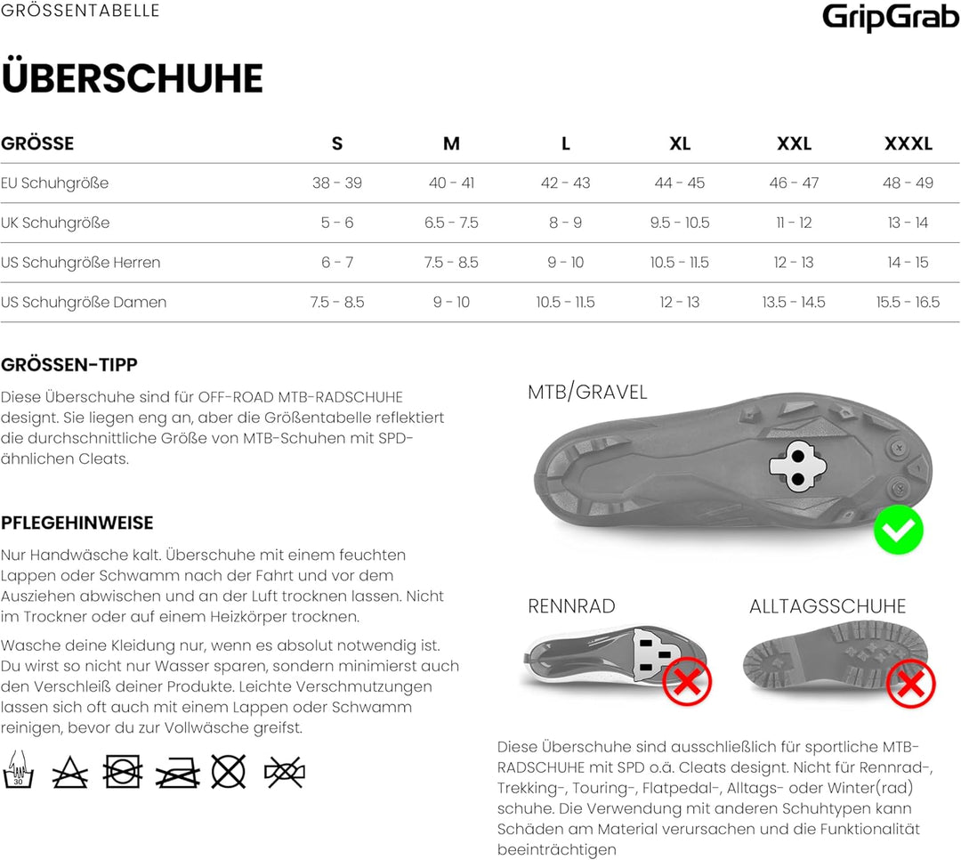 GripGrab RaceThermo X Gravel Bike MTB Überschuhe Winter Neopren Mountainbike CX Thermo Radsport Über