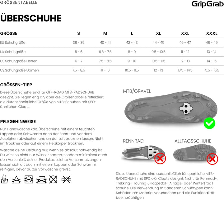 GripGrab RaceThermo X Gravel Bike MTB Überschuhe Winter Neopren Mountainbike CX Thermo Radsport Über
