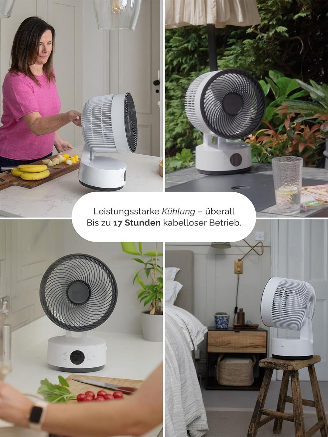 MEACO MeacoFan Sefte® 8 Ventilator mit austauschbarem, wiederaufladbarem Akku - Tragbar, Umweltfreun