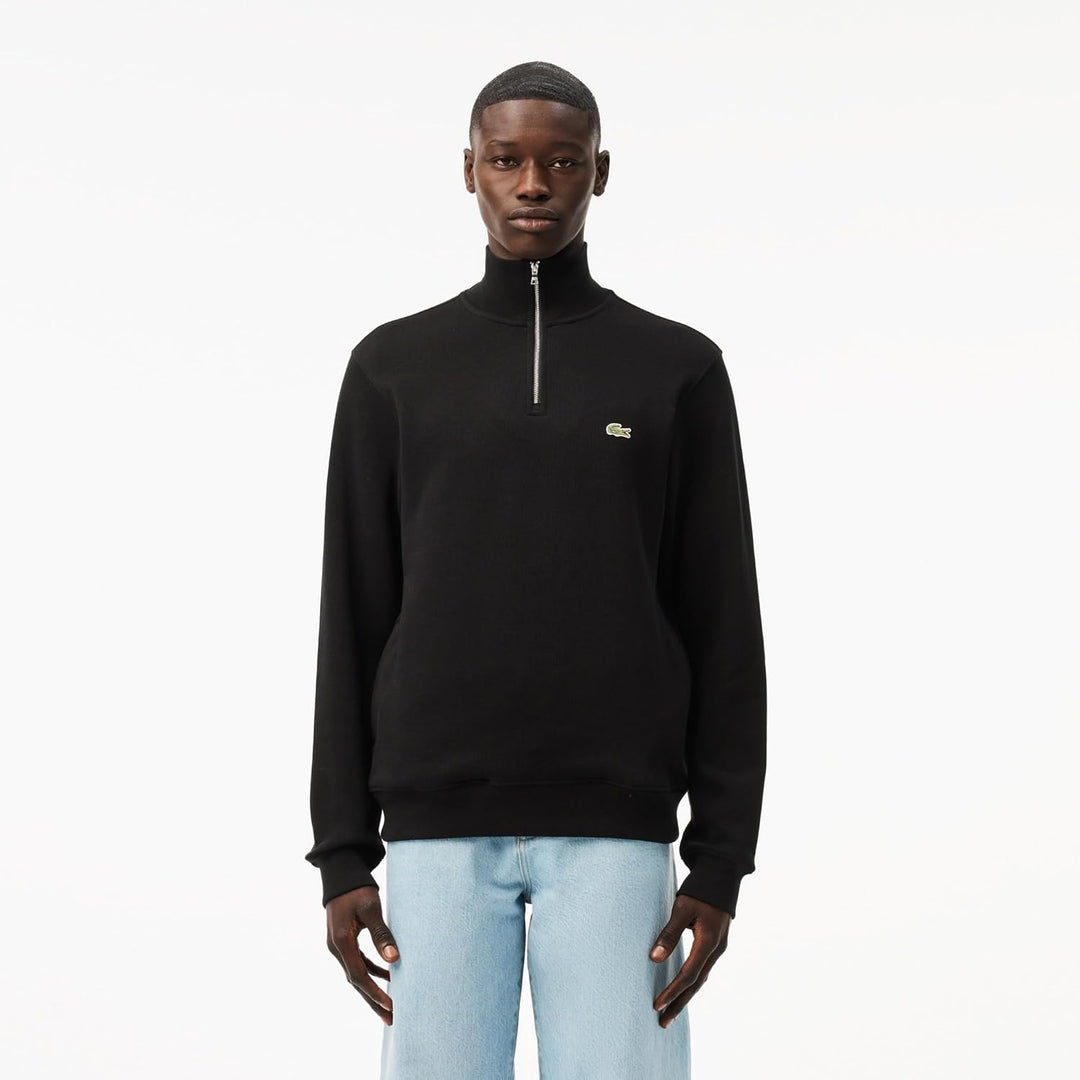 Lacoste Herren Sweatjacke SH1927, Männer Sweatshirt Reissverschluss,Regular Fit, Noir