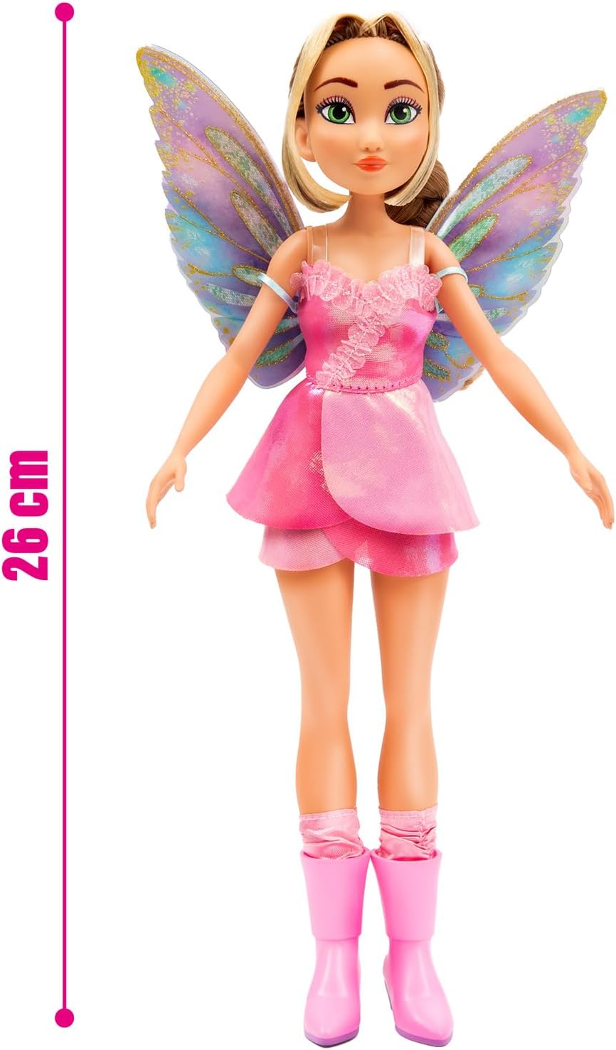 Winx Club Fairy Doll – Flora with Glitter Wings & Articulated Joints – Magical Fairy Transformation
