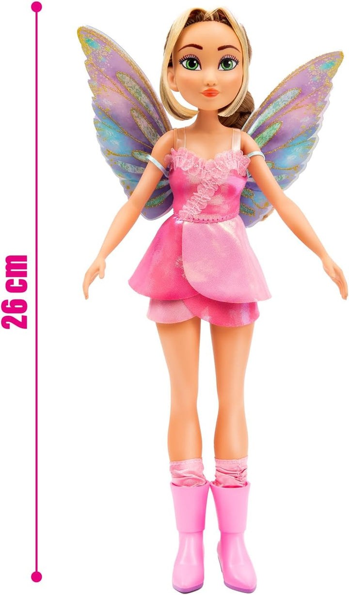 Winx Club Fairy Doll – Flora with Glitter Wings & Articulated Joints – Magical Fairy Transformation