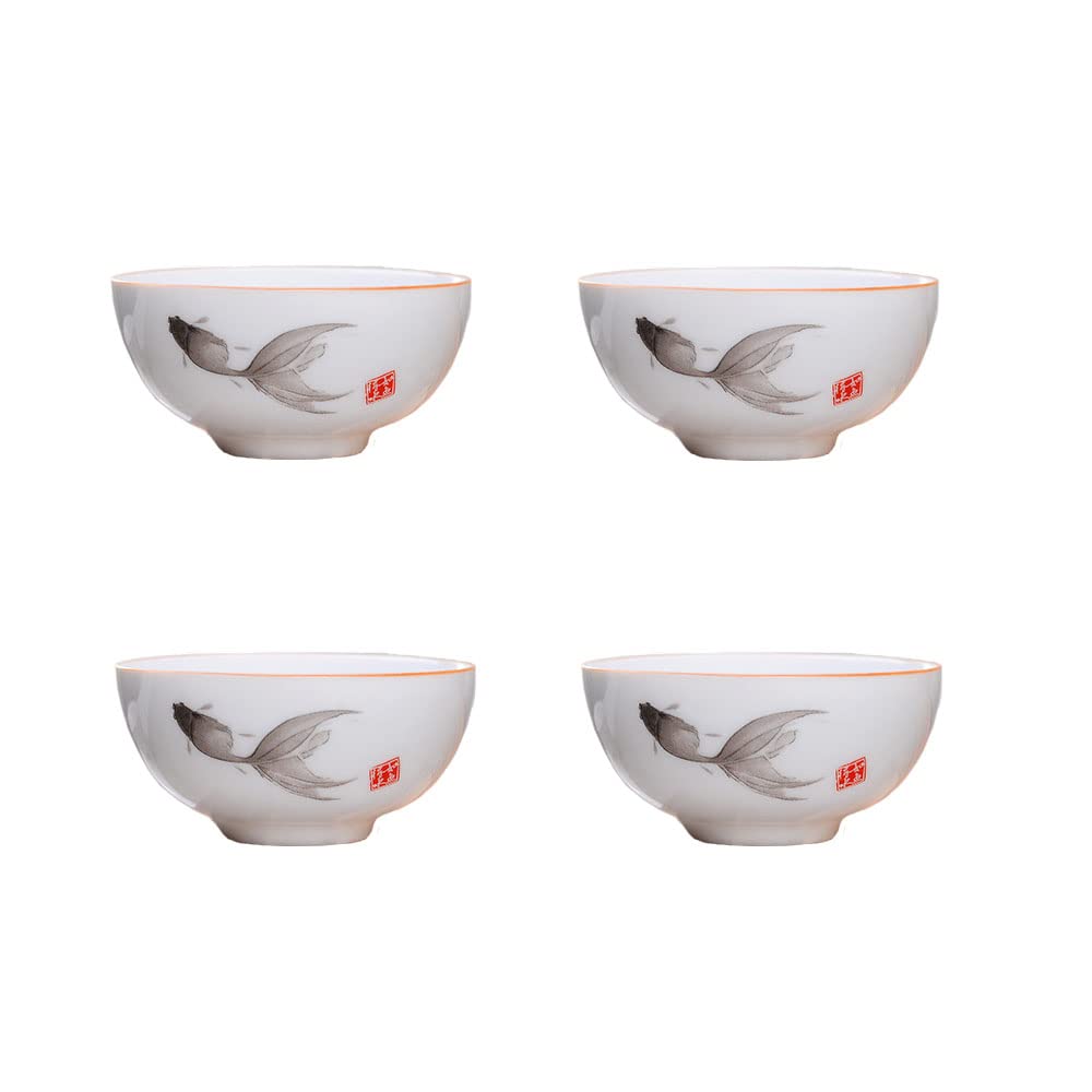 Liang baobao Chinesische Tee-Verkostungstasse, 4er-Set, 57 ml, weisses Porzellan, Mini-Tassen für Go
