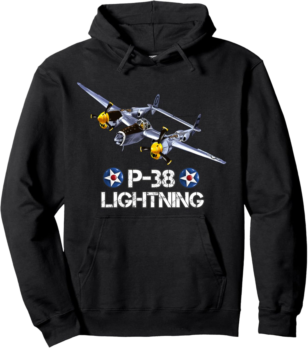 Zweiter Weltkrieg Amerikanischer P-38 Blitzjäger Pullover Hoodie