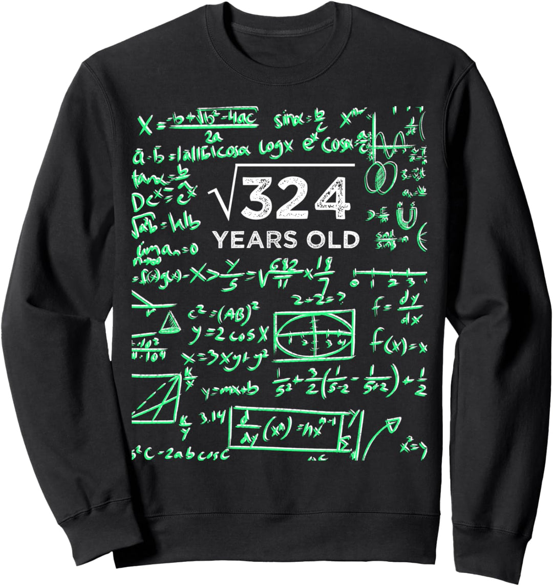 Quadratwurzel von 324 18. Geburtstag 18 Jahre alt Geschenk Sweatshirt