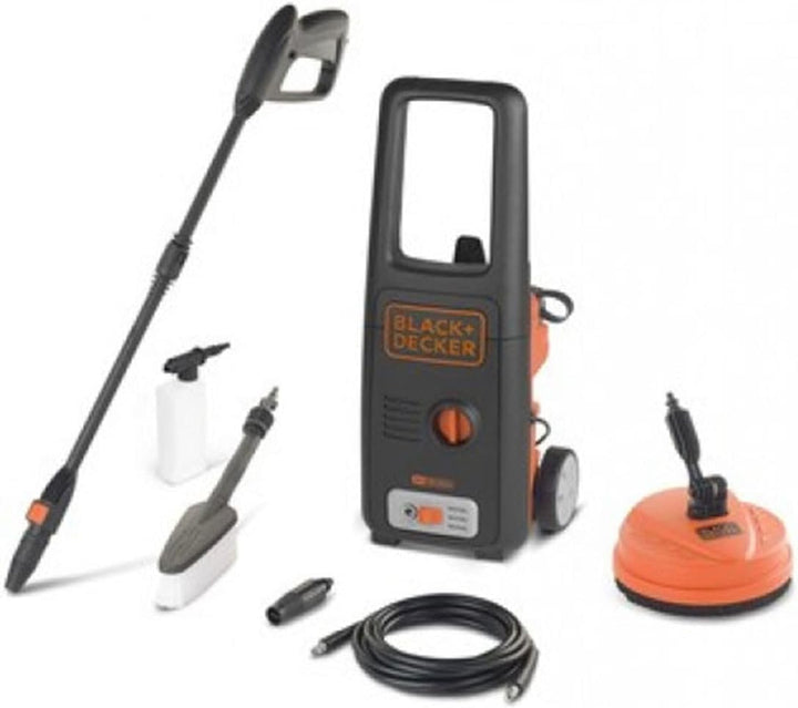 BLACK+DECKER Hochdruckreiniger BXPW1400PE mit Patio Cleaner und Feste Bürste (1400 W, 110 bar, 390 l