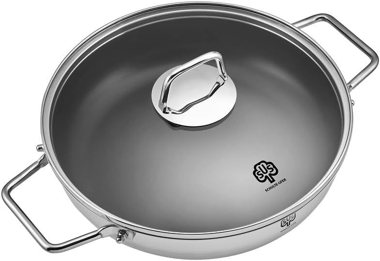 Schulte-Ufer beschichtete Schmorpfanne Wega aus Edelstahl mit einem Durchmesser von 26cm, 64056-965-