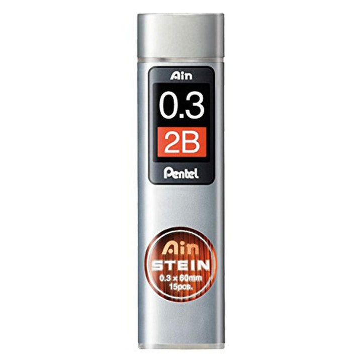Pentel Ain STEIN C273 Feinmine, 15 Minen je Dose, 0.3 mm, Härtegrad 2B (12 Dosen)