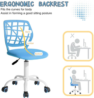 FurnitureR Bürostuhl Schreibtischstuhl Höhenverstellbar Stoffsitz Ergonomischer Arbeitsstuhl ohne Ar