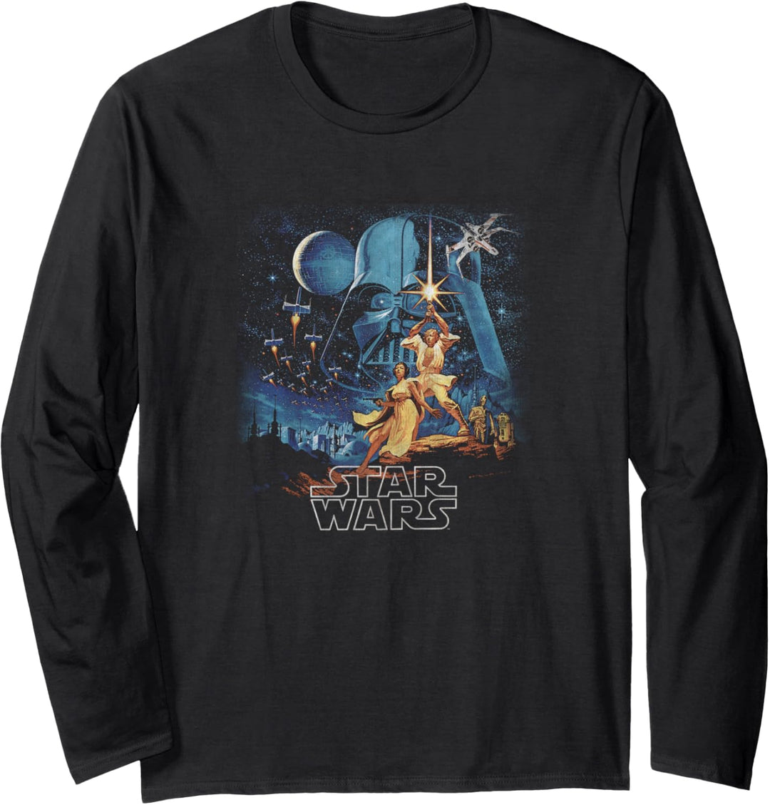 Star Wars A New Hope Faded Vintage Poster Langarmshirt