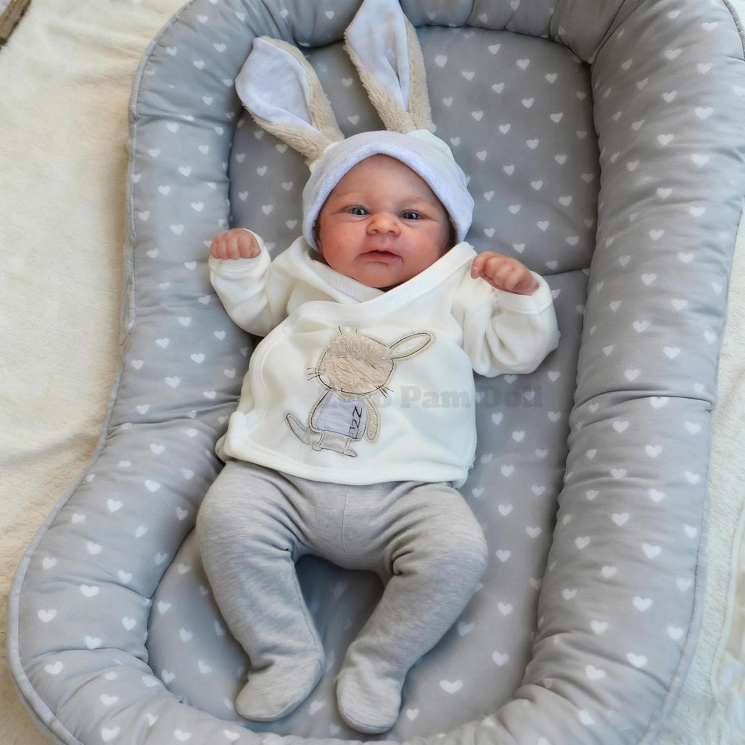 Zero pam Reborn Baby Vollsilikon-45CM Lebensechte Babypuppen Reborn Baby Junge Mit Blaue Augen Puppe