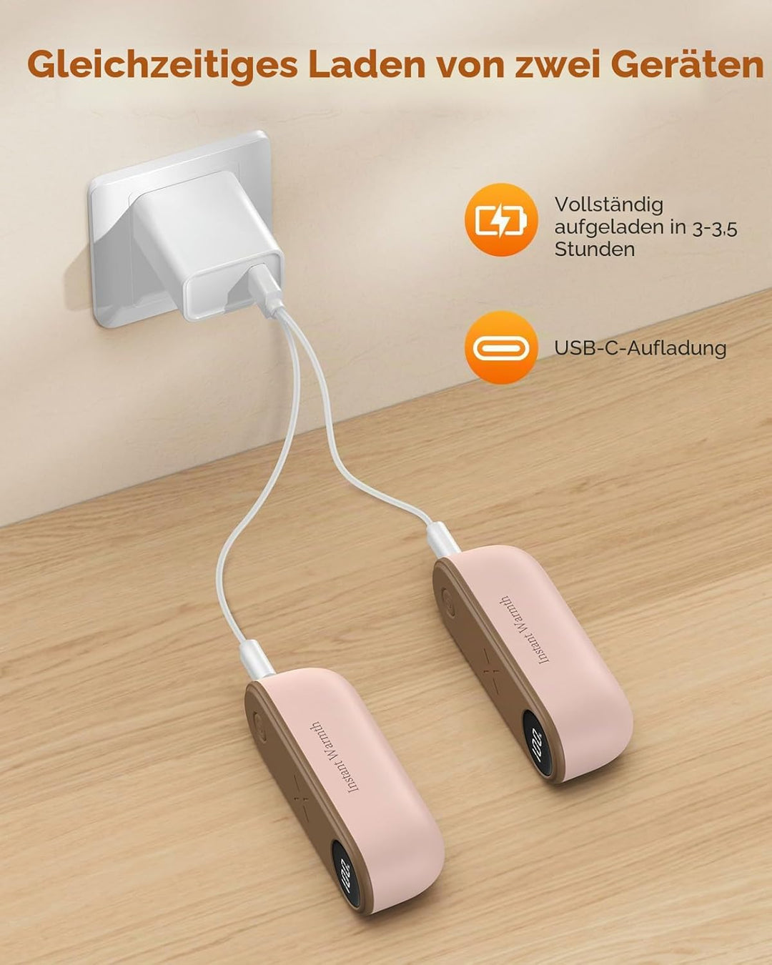 Handwärmer Elektrisch 2-in-1 Magnetisch,8000 mAh Langlebiger Akku, 3 Stufen Bis zu 60 °C, Wärme Sofo