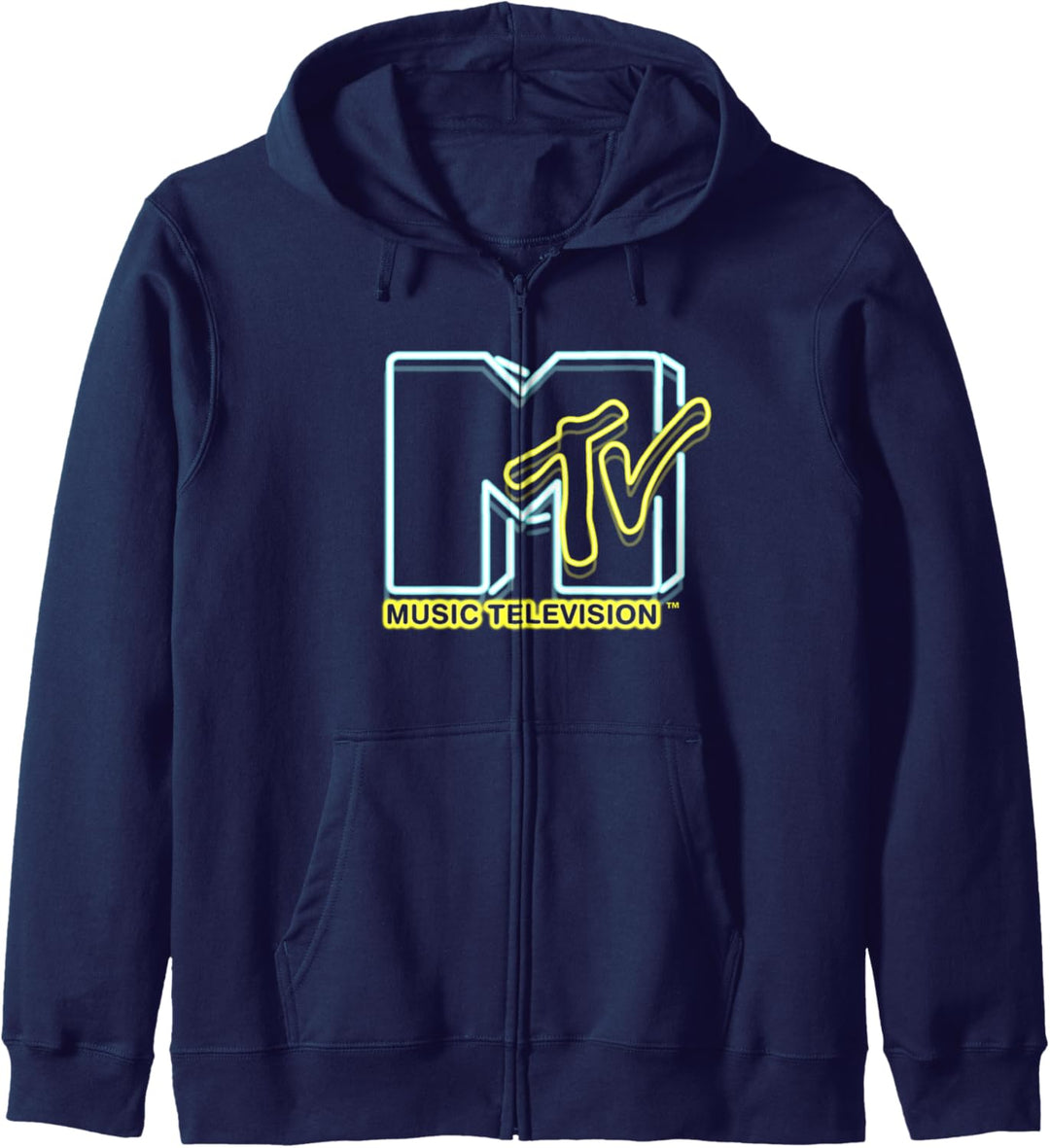 MTV Blue And Yellow Neon Sign Logo Kapuzenjacke