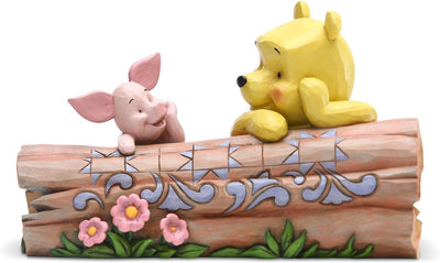 Disney Traditions Pooh and Piglet On A Log Figurine, 6005964, Multi Coloured, One Size One Size Mult